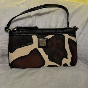 Dooney & Bourke Brown and Cream Giraffe Print Wristlet